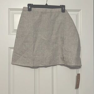 Reformation Baker Linen Skirt Oatmeal Size 12 NWT